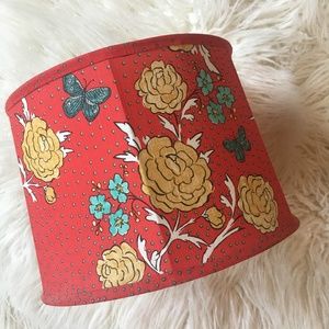 Anthropologie "Lampshade in Butterflies & Flowers on Tangerine"